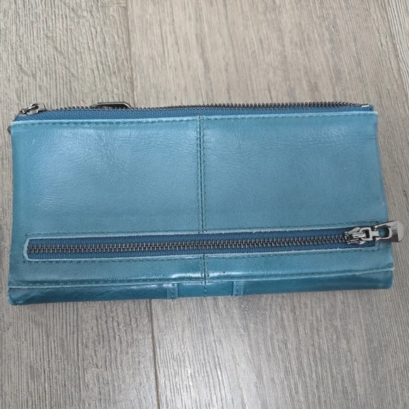 Roulens Leather Wallet Teal Turquoise Security Protected - Picture 2 of 7